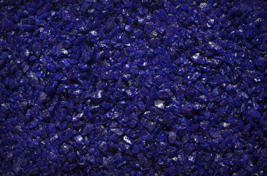 blue crushed glass