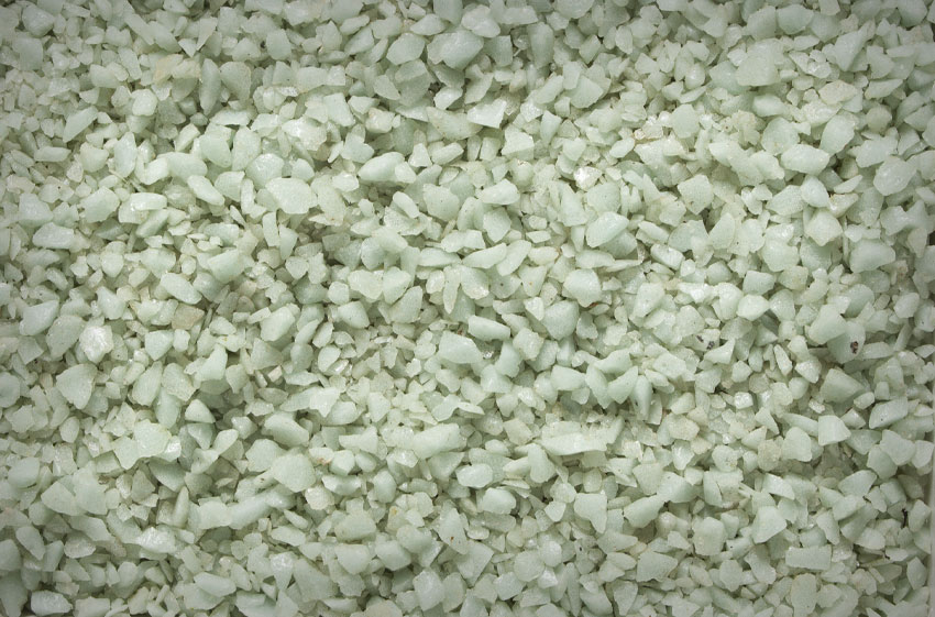 white crushed glass