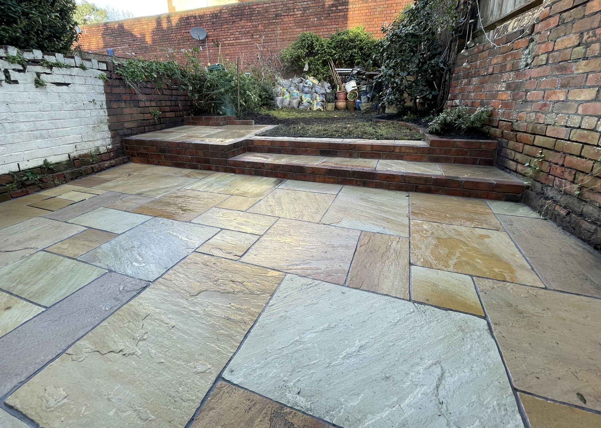 Sandstone Paving in Autumn Green